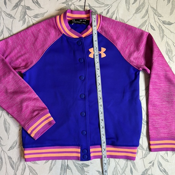 UNDER ARMOUR | GIRL'S LOOSE COLOGEAR VARSITY JACKET - Picture 2 of 9
